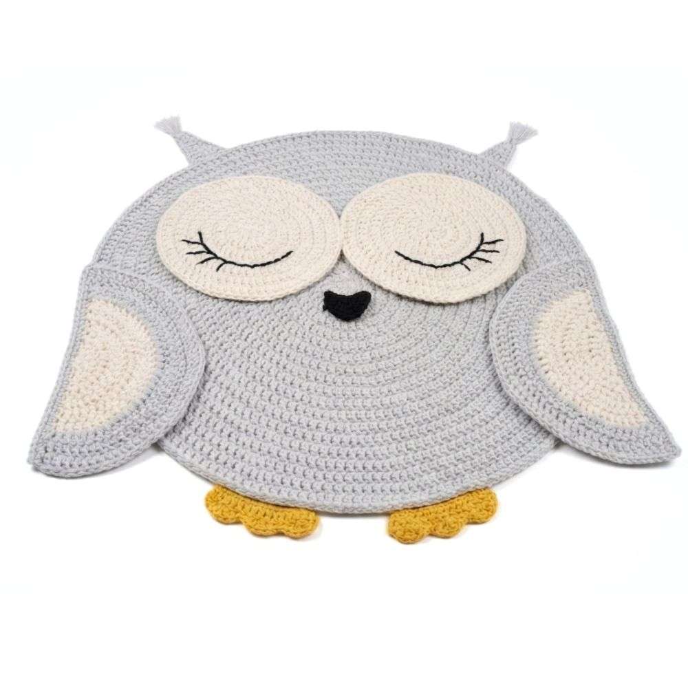 Teppich mit Eulenmotiv für Kinderzimmer, in 40 Farben erhältlich