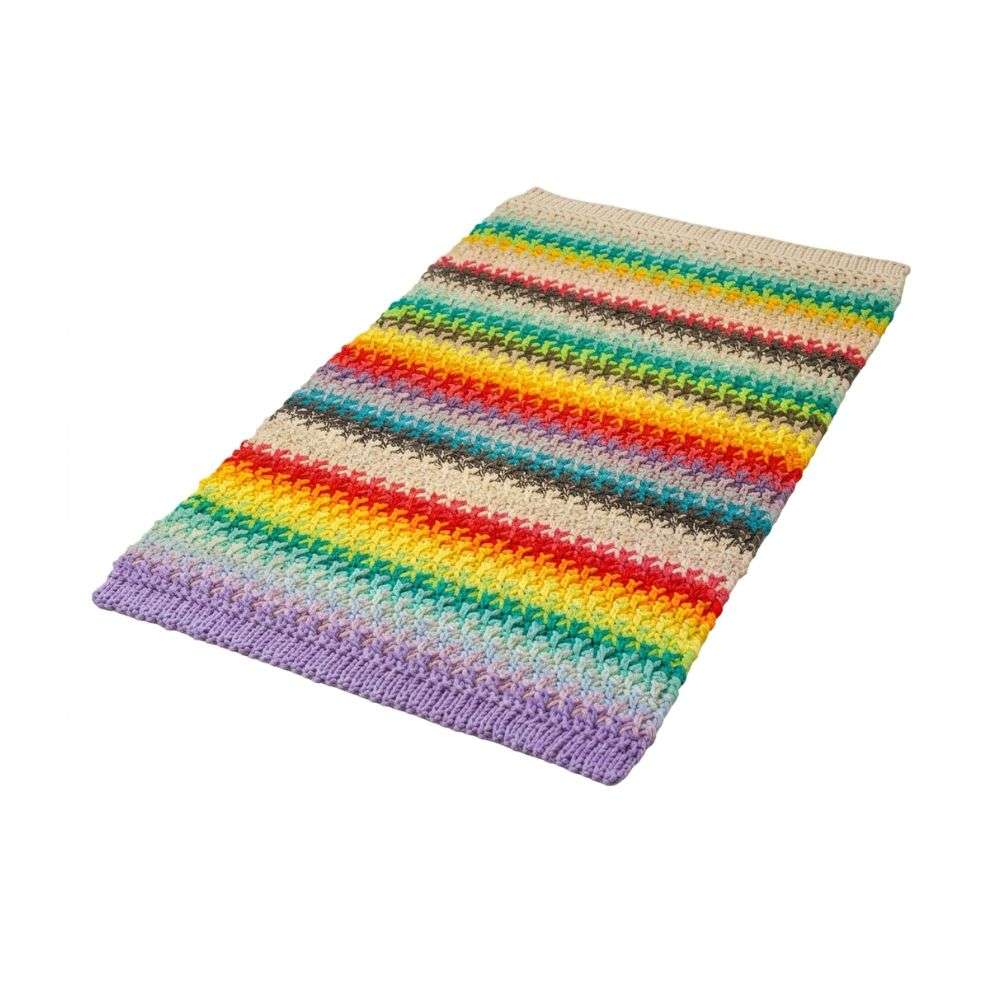 Rechteckiger Baumwollteppich im Regenbogen-Stil